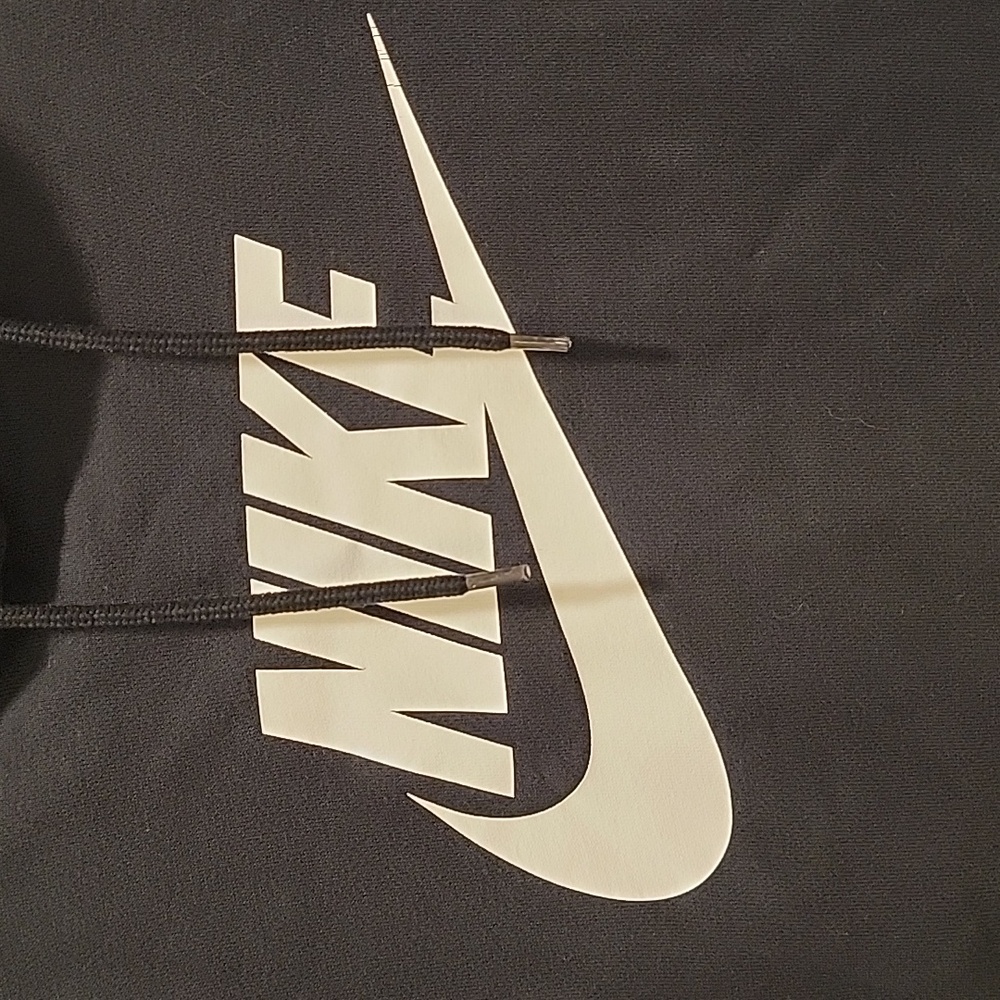 Nike Black Hoodie White Logo Size Medium - Picture 2 of 6